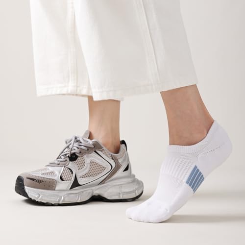 Image of EPEIUS Thick No Show Socks for Women Athletic Ankle Socks Cushioned Running Low Cut Non Slip Footies 3 /6 Pairs
