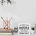 Funny Office Desk Sign Decor Work From Home Square Wood Sign Desk Decoration My Ducks in a Row Wood Block Box for Shelf Home Office 5 x 5 Inches