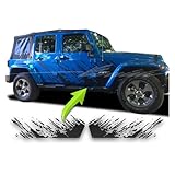 BENINI DESIGN STUDIO Mud Splash Splatter Raptor Side Stripes Graphics Decal Vinyl Kit Compatible with Jeep Wrangler JL 2 4 Door YJ TJ XJ ZJ WJ (Matte Black)