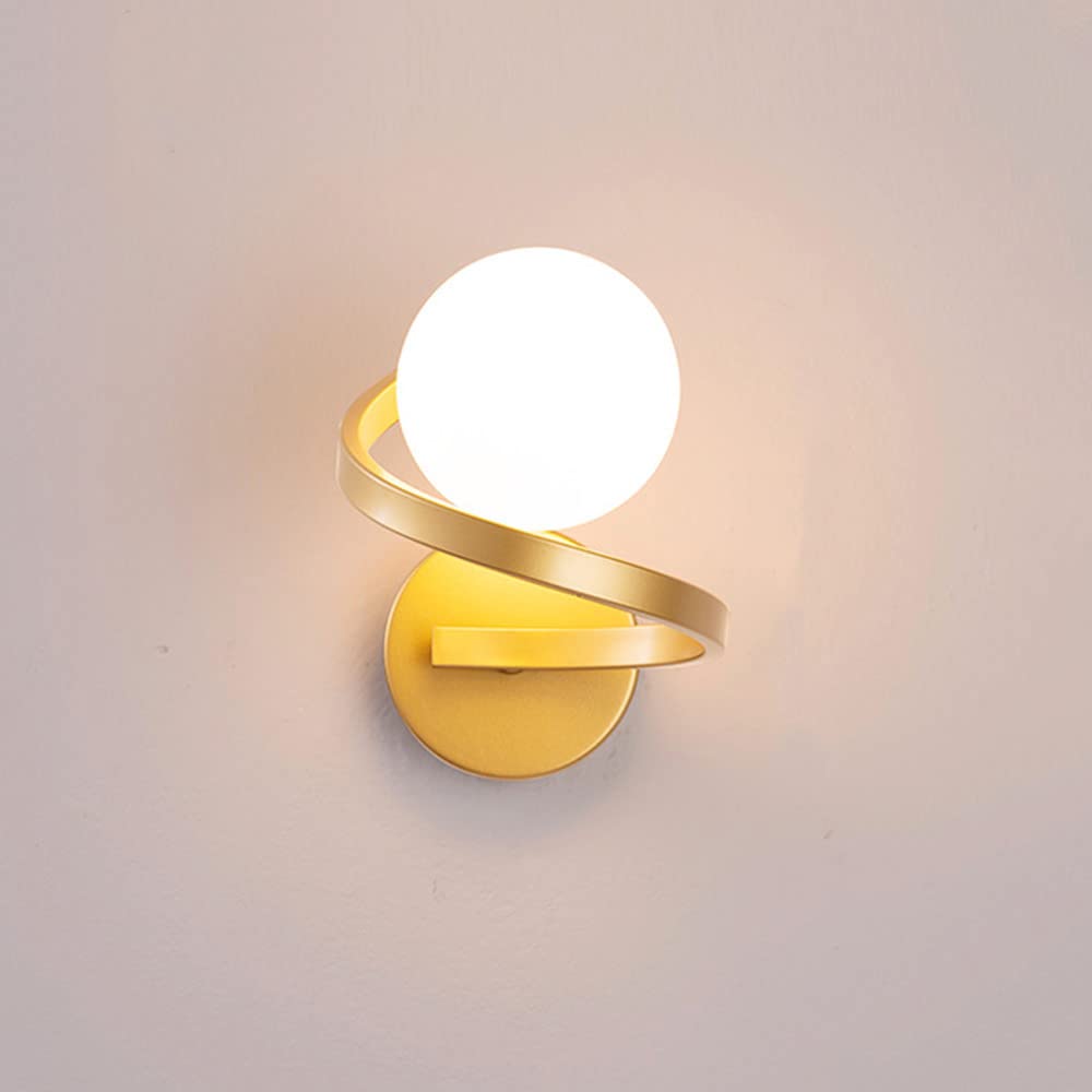 SXWNBIFH wall lamp Wall lamps for living room Globe Bedside Spiral Wall Sconce Lighting Fitting Nordic White Glass Ball G9 for Living Room Bedroom Hallway