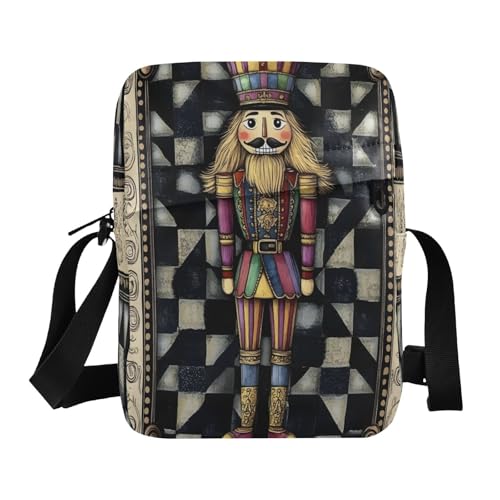 Crossbody Bag Christmas Nutcracker Messenger Bag for Women Men Purse Shoulder Bag Satchel Bag with Adjustable Strap 214B8578