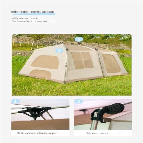 Carpa ligera para camping exterior 13m2 con dos dormitorios y sala miniatura 7