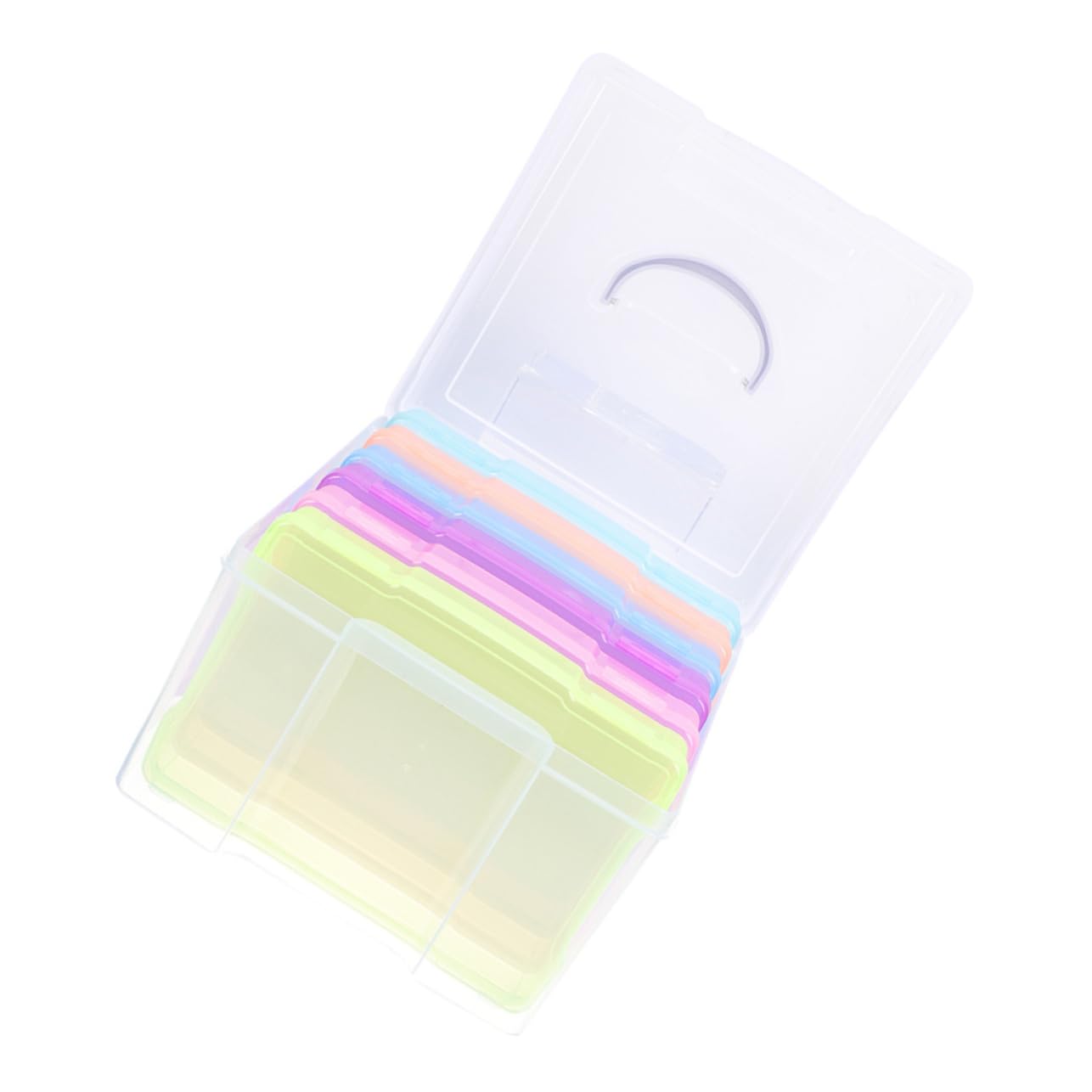 CONGARTENO Photo Storage Containers Box 4x6 Photo Case Lids Plastic for Desktop Craft and Office Organizati