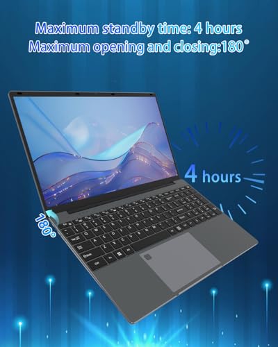 Image of Laptop Computer - 15.6 inch FHD Display Laptop with Cerelon N5095 Processor, 16GB DDR4 512GB SSD Laptop PC, Business Laptop with Fingerprint, Backlit Keyboard, WiFi 5, Bluetooth 4.2, HDMI, USB 3.0