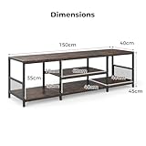 Multigot TV Stand for TVs up to 65 Inches, Industrial TV Unit Console Table with Open Storage Shelves, Metal Frame Wooden Television Cabinet Media Entertainment Center for Living Room Bedroom - Image 6