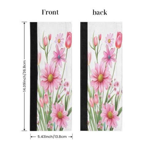 Image of Pardick Spring Pink Flower Refrigerator Door Handle Covers Set of 2 Spring Pink Flower Washable Fridge Dishwasher Mocrowave Oven Door Decor Protector Handle Cover Kitchen Appliance Decorative