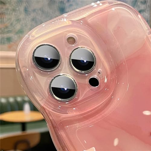 Coque ondulée Rose Aquarelle pour iPhone 13 Pro et modèles 14 12 11 antichoc souple