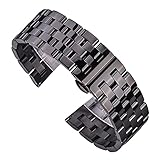HMFANG Cinturini da 24 mm compatibili con 9 7 Baro/D5 Spartan Sport Wrist HR/Baro Smart Watch Band Bracciali in pelle di nylon Metallo Correa(Black)