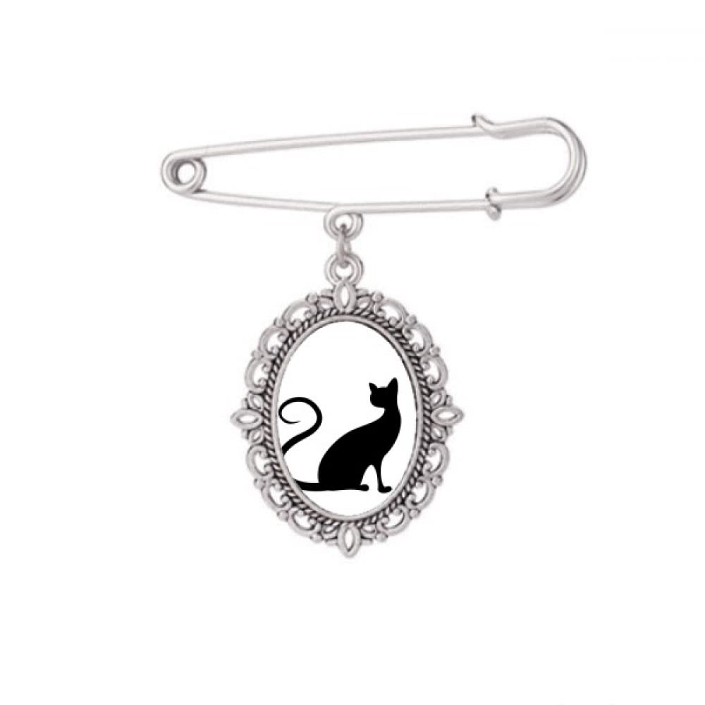 Broche chat noir originale idée cadeau bijou pour customiser un châle