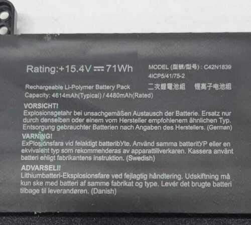 Batterie 15.4V 71Wh haute capacité pour PC portable ASUS
