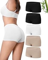 Channo Bambusfaser Nahtlos Boxershorts Damen: Atmungsaktiv Weich und Hautfreundlich Ideal für Sensible Haut bei Yoga Fitness oder in der Freizeit 5er Pack (Sortiert S)