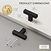 Goldenwarm 5 Pack Black Square T Bar Single Hole Knobs Cabinet Pull Drawer Handles Stainless Steel Modern Hardware for Kitchen and Bathroom Cabinets Cupboard Kitchen Cabinet Knobs