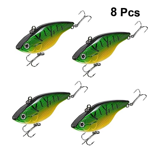 BCOATH 8 Peças Iscas De Pesca Wobble Iscas De Metal Colheres De Pesca Iscas Enfrentar Anzóis De Pesc