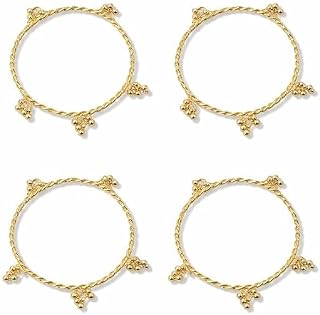Honbon 4PCS Stylish Gold Plated Twisted Kashmiri Ghungroo Bangle for Women & Girls Traditional Fancy Kade Bangles Set Oxid... Price In India