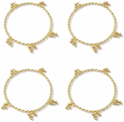 Honbon 4PCS Stylish Gold Plated Twisted Kashmiri Ghungroo Bangle for Women &amp; Girls Traditional Fancy Kade Bangles Set Oxid...