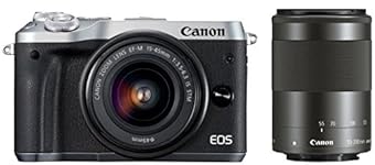 Canon ミラーレス一眼カメラ EOS M6 ダブルズームキット(シルバー) EF-M15-45mm/EF-M55-200mm 付属 EOSM6SL-WZK