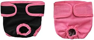Oyccen 2 Pack Reusable Dog Nappies Physiological Pants Underwear Female Pet Sanitary Pads Hygiene Diapers for Small Medium and Large Dogs