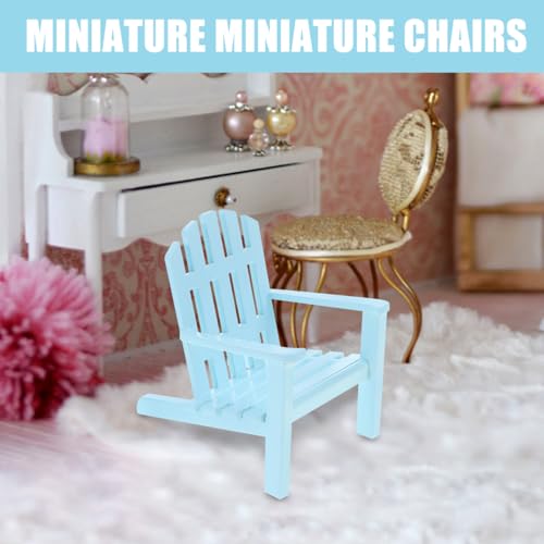 ibasenice Miniature Chair Set of 2 Natural Wooden Doll Chair for Wedding Cake Topper Tiny Furniture Model for Dollhouse Living Room Cake Decorations Collectible Mini Doll Furniture — view 5