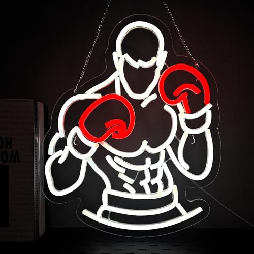 Boxer Neon Sign Boxing Gifts Dimable LED Boxing Neon Light