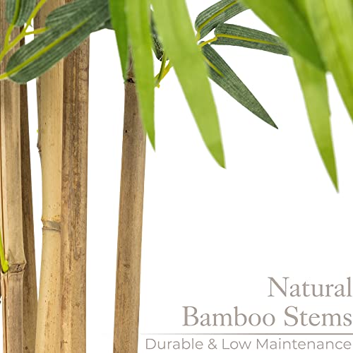 Artificial Bamboo Plant In Pot, Large 3ft 4ft 5ft Tall Indoor Decoration, Realistic Lush Green Leaves, Home Office Restaurant, Christow - Image 2