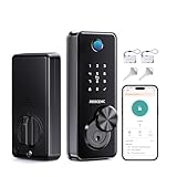 Proscenic L60 Smart Lock [Zinc Alloy IPX5 Weatherproof] Fingerprint Keyless Entry Door Locks for Front Door, Electronic Digital Deadbolt with App Control, Keypad Code, 2 Keys & Fobs, 1-Year Battery