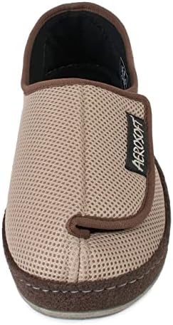 Aerosoft Klittenband-pantolette 6032-4P dames heren pantoffel breedte G-H antislip, grijs, 43 EU