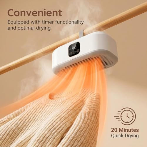 Image of Portable Electric Clothes Dryer with Digital Display | Fast Drying Machine for Clothes, Baby Wear & Towels - Compact Foldable Dryer for Home, Travel & Rainy Season Use