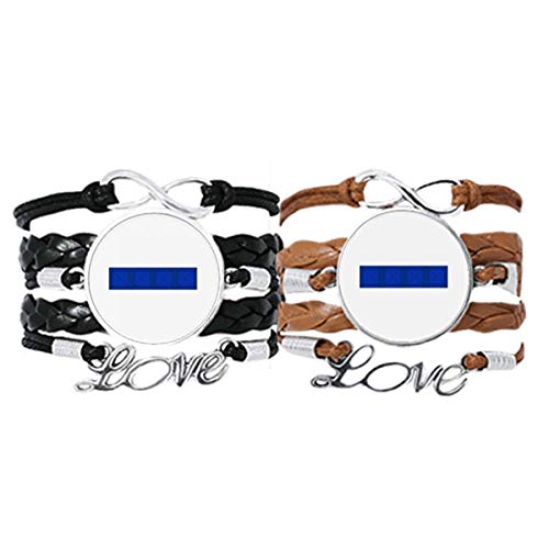 Pulsera Pareja de Tetris Bloque Azul en Cuerda de Cuero DIYthinker de Diseño Ajustable
