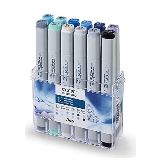 Copic Set EX-2 - Juego de rotuladores para dibujo (12 unidades), colores fríos