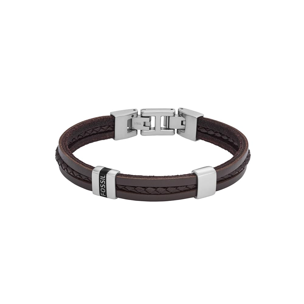 Bracelet for Men, Length: 213mm, Width: 10.8mm brown Leather Bracelet, JF04133040