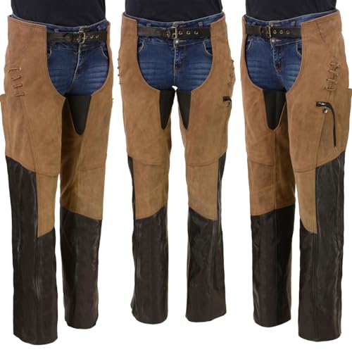 Image of Milwaukee Leather Premium Leather Motorcycle Riding Chaps for Women Bikers