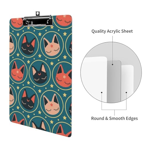 Porte-formulaires chaton mignon avec pince A4 rigide pour documents et rangement papier - 3