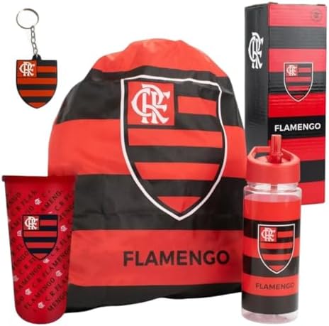 Garrafa Time Flamengo 450ml + Mochila Saco Academia Esporte + Cop...