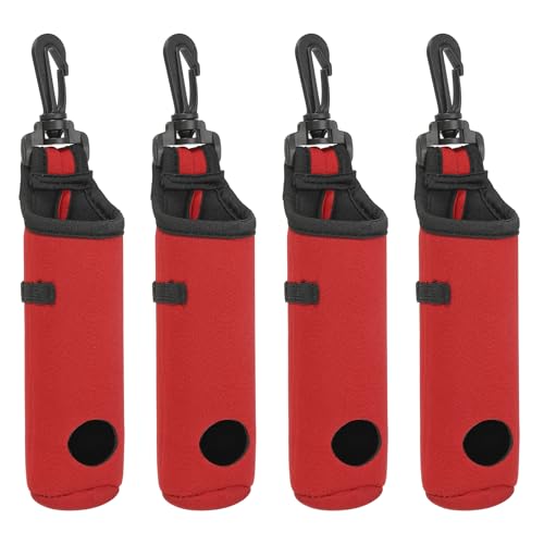 Sac de transport pour balles de golf avec porte-te portable et clip de ceinture néoprène rouge