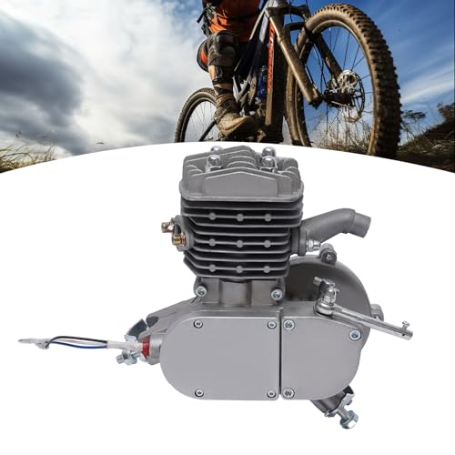 Casyi Kit completo de motor de bicicleta de 2 tiempos 80cc para bicicleta de empuje motorizada con encendido CDI, carburador, tanque de combustible y accesorios