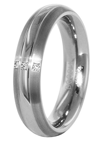 Boccia Damen-Ring Titan Diamant weiß, Gr. 55 (17.5) - 0131-0355