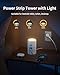 AnnTane Power Strip Tower with Night Light, 15W Surge Protector Power Strip with USB Ports, 10 FT Extension Cord with Multiple Outlets (12AC+3A+2C) for Home Office Desk DormRoom (White)