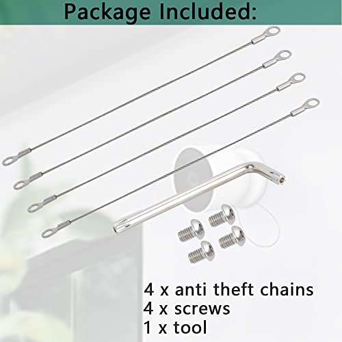 OYOCAM Anti Theft Security Chain Anti Drop Mount Compatible with Google Nest Cam Outdoor(Battery) Camera, 4 Pack (Cam Not Included) - Thumbnail 7