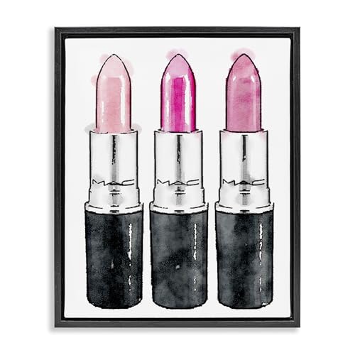 Image of Stupell Industries 'Three Pink Lipsticks'| Floating Frame Canvas Art