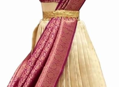 Image of ZITON Women's Indian Traditional Kanjivaram Silk Pure Weaving Lehenga Choli Along With Dupatta And Blouse Piece, Half Saree (Unstitched)