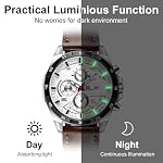 Herren Uhr Männer Analog Quarz Chronograph Braun Leder larmband, Armbanduhren Herren mit Datum, Uhren Herren Mode Casual Business Uhr für Herren Klassische Elegantes Geschenk – Bild 4
