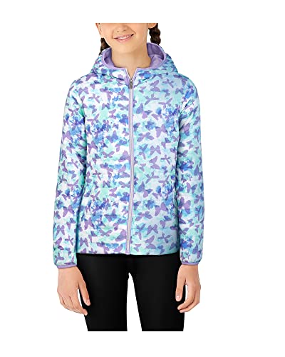 Limited Too Girls' Jacket - Lightweight Quilted Bubble Puffer Windbreaker Coat (2T-16), Size 2T, Blue Butterfly #TOP2