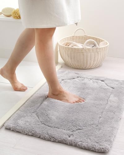 大同(DaiDo) ふわるん ふわふわタイプ バスマット洗える 吸水 速乾 イエロー 約40×60cm 足ふき 浴室 洗面所 マット [2]