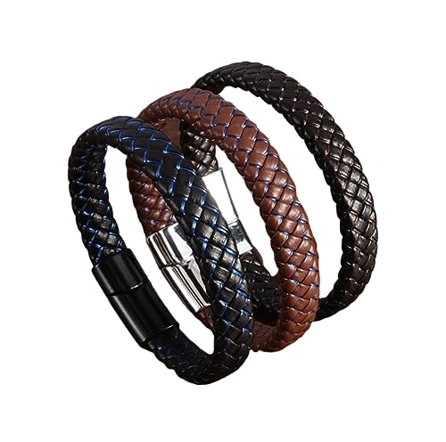 Bracelets pour hommes et femmes en cuir tressé, idée cadeau tendance