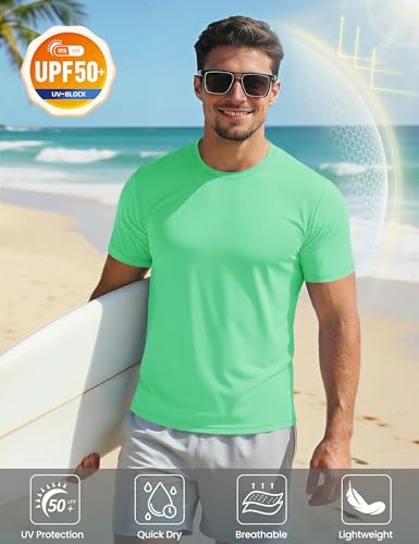 Image of MAGCOMSEN Men's Short Sleeve T-Shirt Quick Dry UPF 50+ Athletic Running Workout Fishing Top Tee Performance Shirts