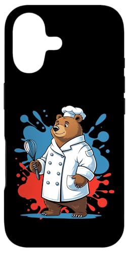 泡立て器を持つかわいいシェフくま(冬スタイル) スマホケース iPhone 17 用