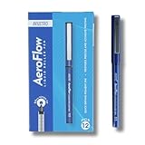 BRUSTRO AeroFlow Tintenroller mit flüssiger Tinte, 0,5 Mikrospitze, 12 Stück (lebendige blaue Tinte)