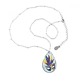 Klassifizierung: Halskette DIYthinker Blau Feder Maske Happy Karneval von Venedig Teardrop Anhänger Halskette Schmuck mit Kette Dekoration Geschenk