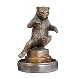 HRWLY Bronce Naughty Bear Esculturas Estatua Fauna Figure Figurine Arte Vintage para Decoración del Hogar Regalo De Cumpleaños