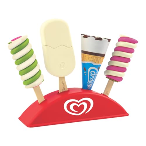 Casdon Official Walls Ice Cream Stand Toy - Pretend Play Ice Cream Set for Children Aged 2+ - With 4 Official Walls Ice Creams